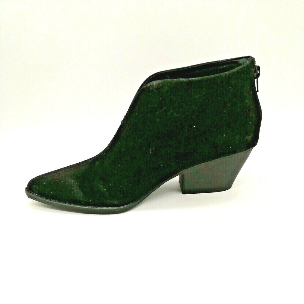 Mata Shoes Womens Celeste 7 Block Heel Ankle Bootie Heel Zip Black Suede 8.5